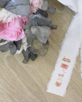 Lazo pintado para ramo de novia